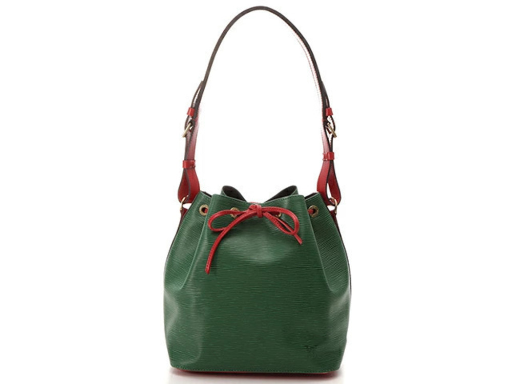 LOUIS VUITTON Epi Noe Borneo Green Castilian Red Shoulder Bag